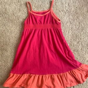 Faded Glory XS (4-5) tank dress. Pink and orange.